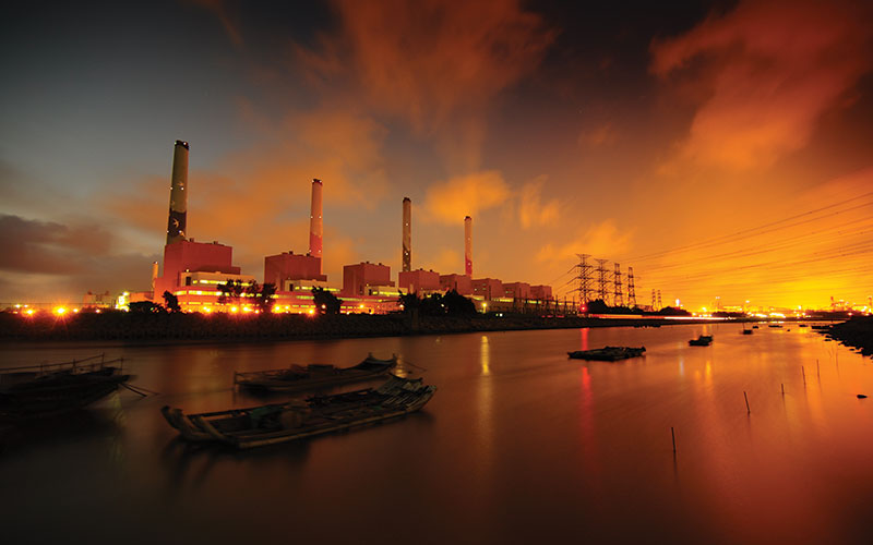 Taiching Power Plant at Sunset Getty