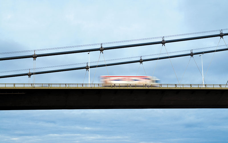 lng Transport Truck on Highway Bridge Alamy