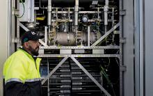 workers of walmart guide a visit to the first green hydrogen production plant. credit_getty-1590072176