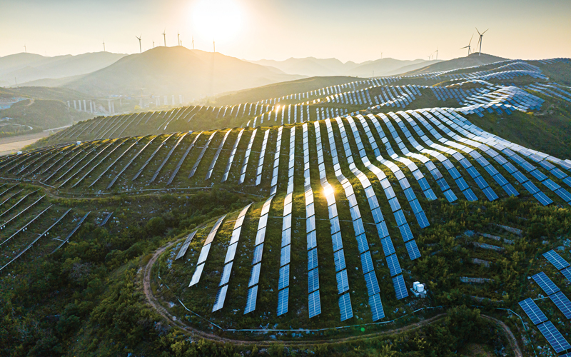 Aerial View Of Solar Panels In Mountain._CREDIT_istock