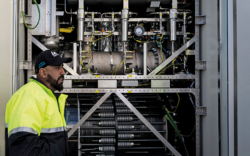 workers of walmart guide a visit to the first green hydrogen production plant. credit_getty-1590072176