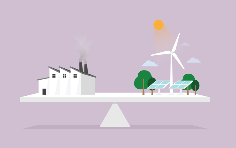 seesaw renewables vs industry. credit_istock-1844722711