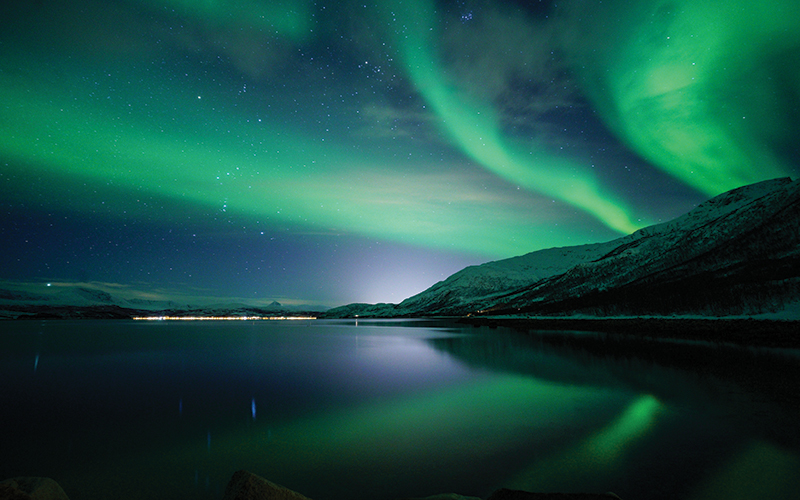 Scenic View Of Aurora Borealis At Night stock.CREDIT_istock-2166292738