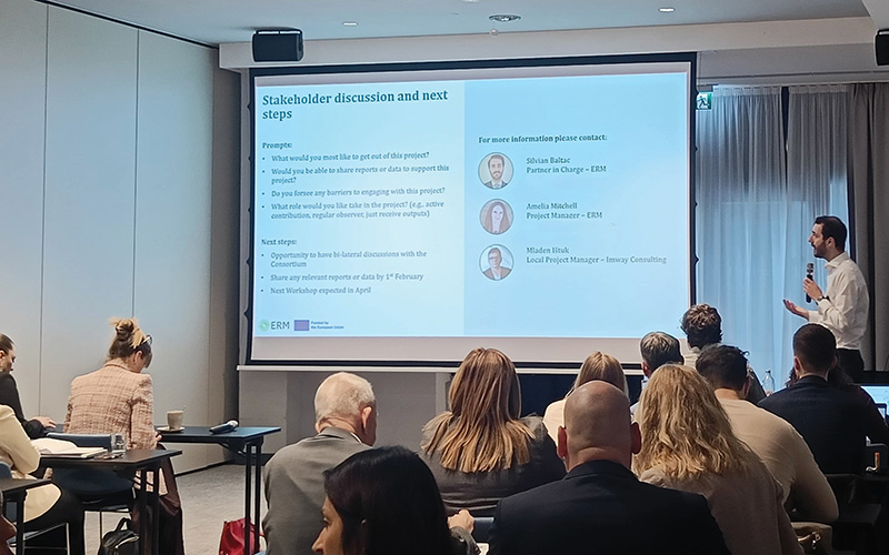 Corporate presentation during a business seminar.